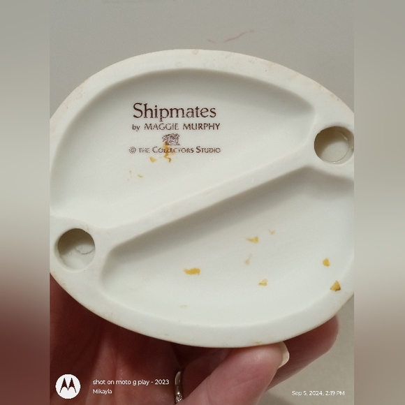 SHIPMATES Boy With Sailboat Figurine Nursery Decor By Maggie Murphy Vintage - Picture 8 of 9